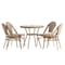 Flash Furniture Lourdes French Bistro 31.5in. Tbl, Natural/Wht PE Rattan, Glss Top w/4 Stck Chairs - Light Natural SDA-AD641012-80-4001-F-NATWH-LTNAT-GG - alternate 2